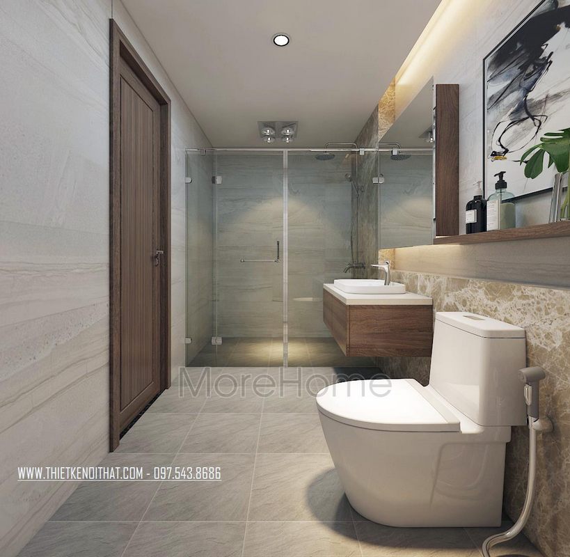 Thiết kế nội thất phòng tắm chung cư hiện đại N05 Hoàng Đạo Thúy